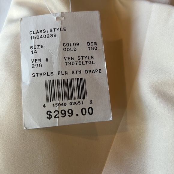 Davids Bridal MichaelAngelo Lt Gold Wedding Gown EUC Size 14 Style T8076 - Picture 11 of 11